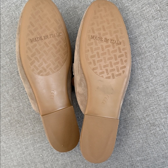 Italian Shoemakers Taupe leather Mules with Gold Detail - Picture 4 of 7